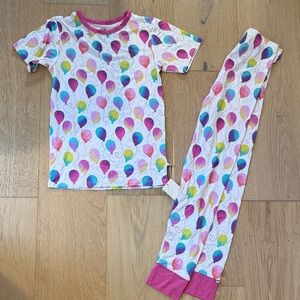 NWT Birdie Bean Playful Balloon Print Kids Short Sleeve Pajama Set size 8